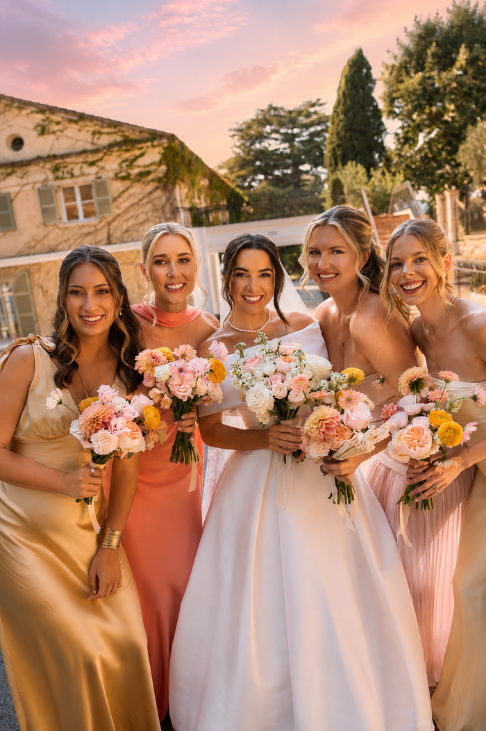 Scénographie florale de mariage de luxe sur la Riviera