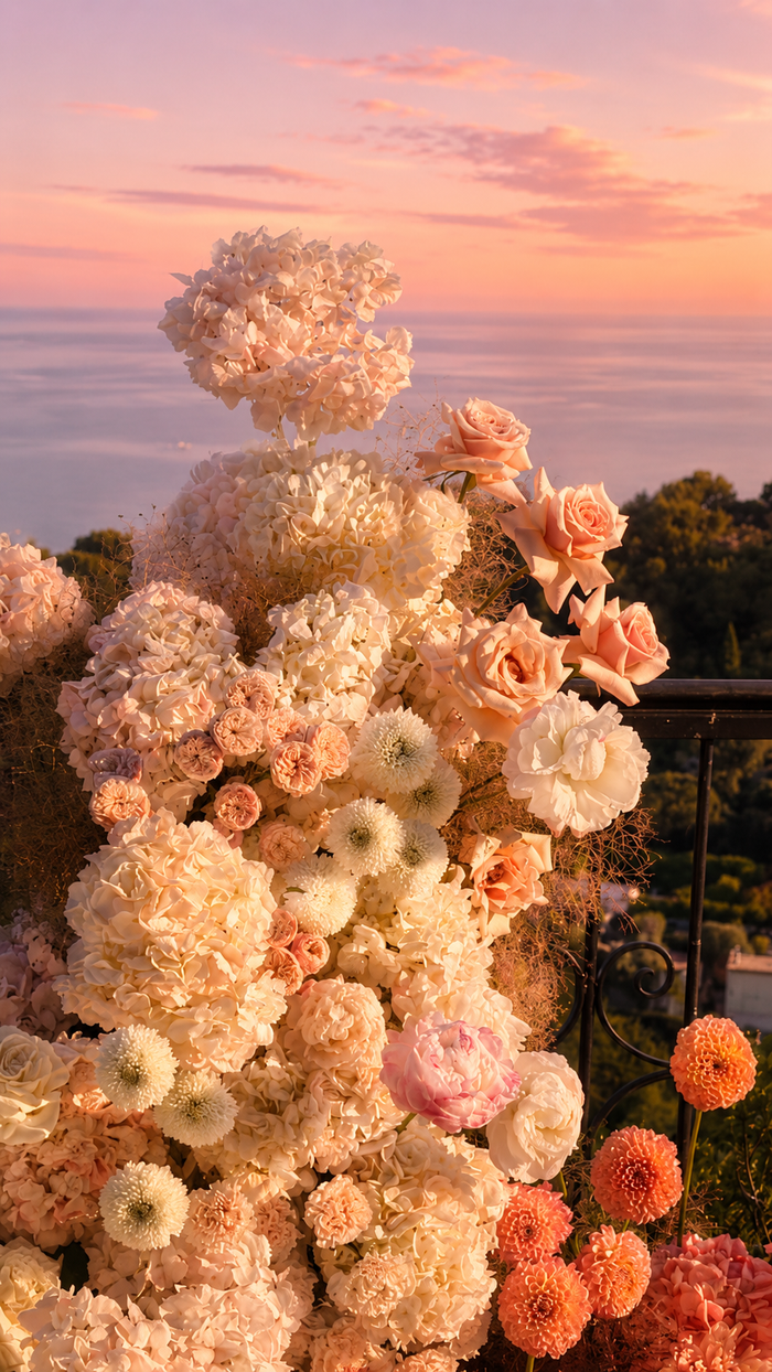 Décor floral de cérémonie — fleuriste mariage à Nice